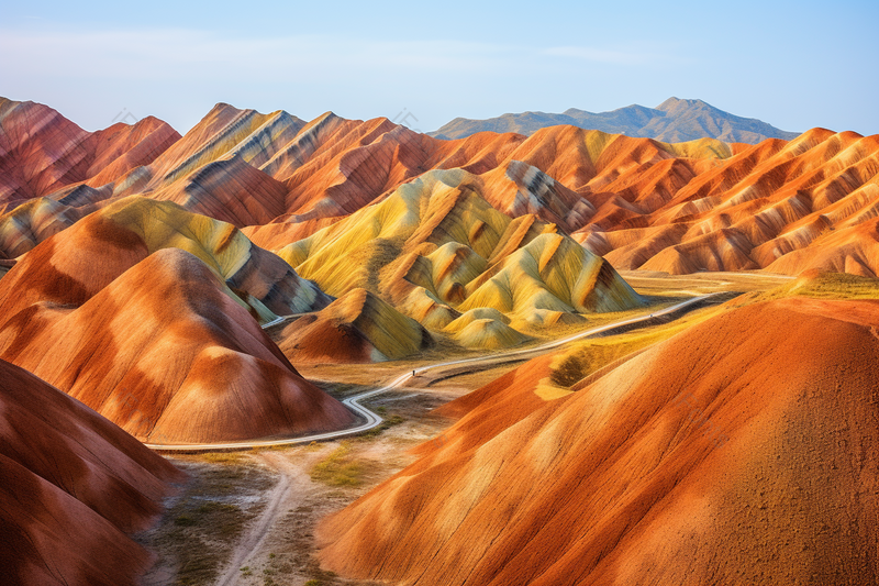 壮阔的夕阳下的七彩丹霞,高清,摄影图,摄影图片,图片大全,摄影图免费下载